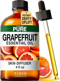 100% Pure Grapefruit Oil - 4 Fl Oz Grapefruit Essential Oil for Hair, Skin, Diffuser, Aromatherapy & DIY Soap Making Scent