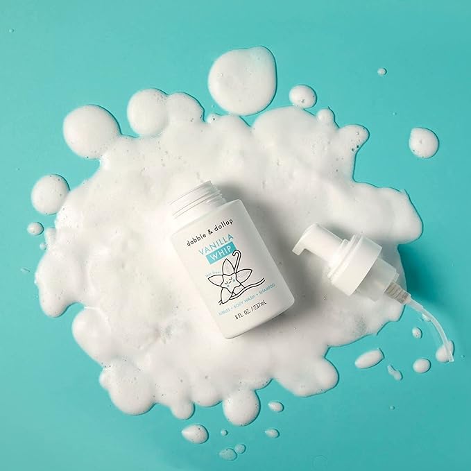 Dabble & Dollop Tangerine + Vanilla Kids 3-in-1 Body Wash, Shampoo & Bubble Bath Bundle – Gel + Foam Whip Set, Tear-Free, Gentle, Natural-Origin, Hypoallergenic and Safe for Sensitive Skin (Pack of 2)
