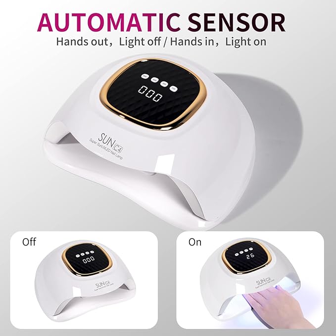 MIRAGE LAYON UV Nail Lamp - Fast Drying, Powerful & Efficient LED Nail Lamp with 4 Timing Settings & Infrared Automatic Sensor Professional UV Light for Home Salon Nail Art Tools