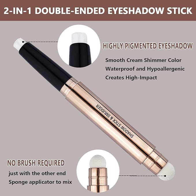 LGSZGDCN White Eyeshadow Stick and Buildable Eye Shadow Glitter Primer Palette Shimmer Pencil Long Lasting Waterproof Highlighter Pen Makeup Hypoallergenic Eye Liner Multi-Dimensional eyes Look
