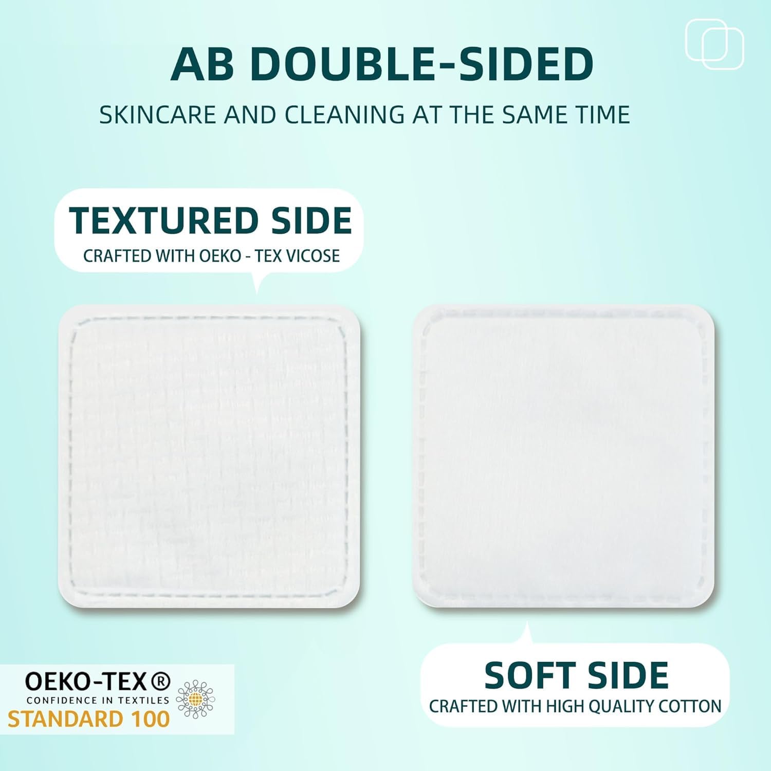 Premium Exfoliating Cotton Pads (240 Count) - 100% Cotton, Extra-Soft and Lint-Free, Durable Squares for Facial, Lip, and Eye Makeup Removal