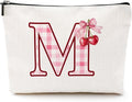 CQM Cherry Bag Initial M Makeup Bag Cherry Gifts for Women Cosmetic Bags