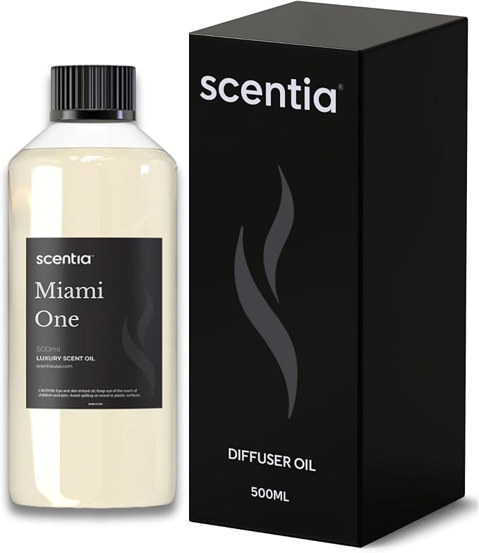 Scentia Miami One (My Way) Diffuser Oil for HVAC Scent Machine – Hotel Fragrance Inspired by 1 Hotel Miami Beach – 500 mL – Lemon, Sandalwood & Cedar Oil for Commercial & Cold Air Diffusers