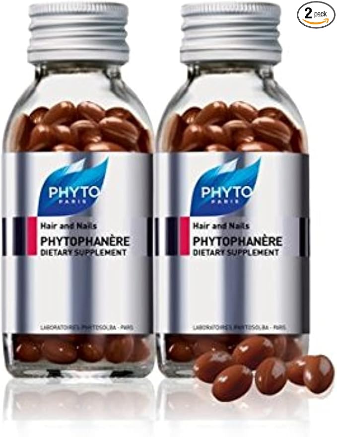 PHYTO Phytophanère Hair Growth Supplement - Biotin, Omega 3 & 6, Vitamins B & C for Thicker Hair & Stronger Nails - 240 Capsules, 4-Month Supply