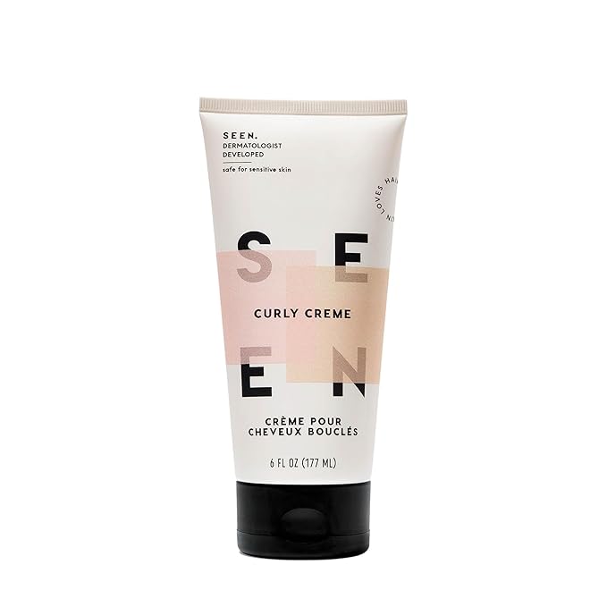 SEEN Curly Creme, Scented - Non-Comedogenic Curl Defining Styling Hair Cream - Dermatologist-Developed - Anti-Frizz- Heat Protectant - Safe for Sensitive Skin