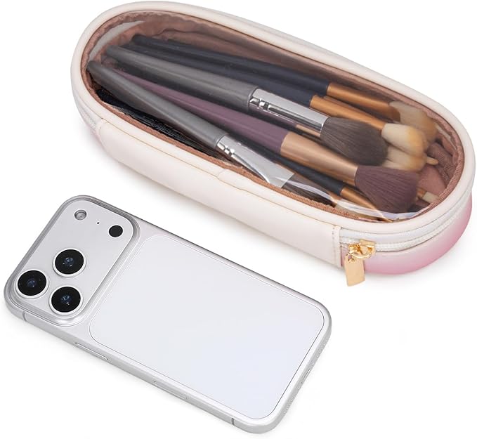 Wrangler Travel Makeup Bag 2pcs Set Cosmetic Bag with Makeup Brush Holder