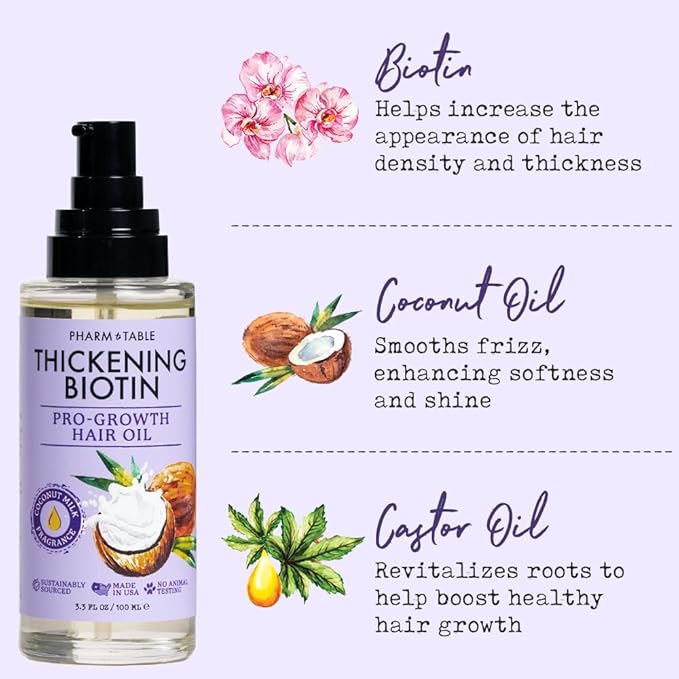 PHARM TO TABLE Thickening Biotin Pro-Growth Hair Oil 100ml