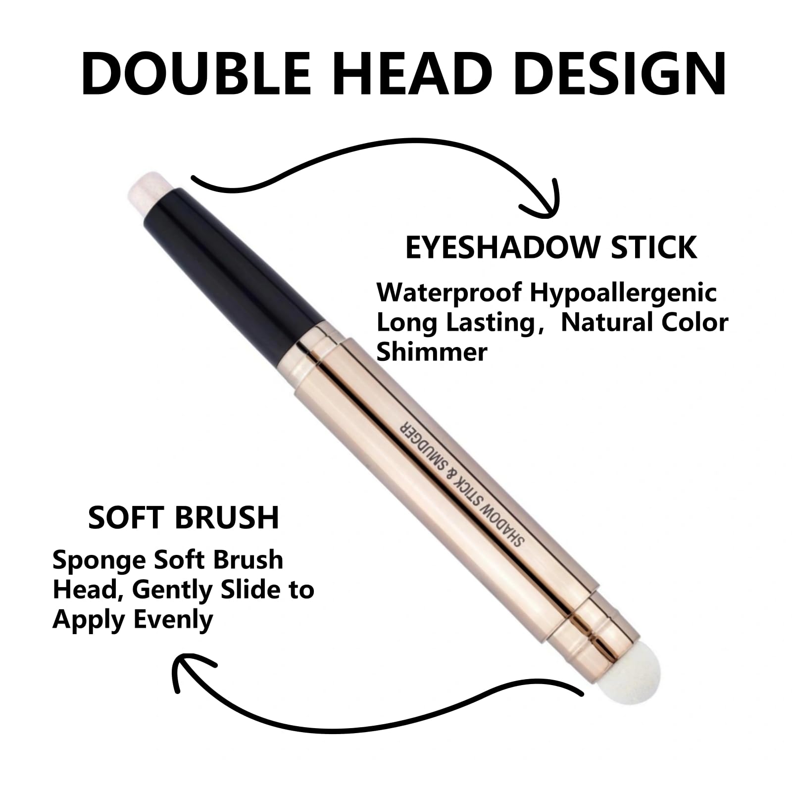 Qeetvia Purple Eyeshadow Stick Makeup, Long-Lasting Waterproof Eye Shadow Pencil, Hypoallergenic Smudge-Proof Glitter Primer Palette Shimmer Eyeliner, Easy to Blend Eye Make Up