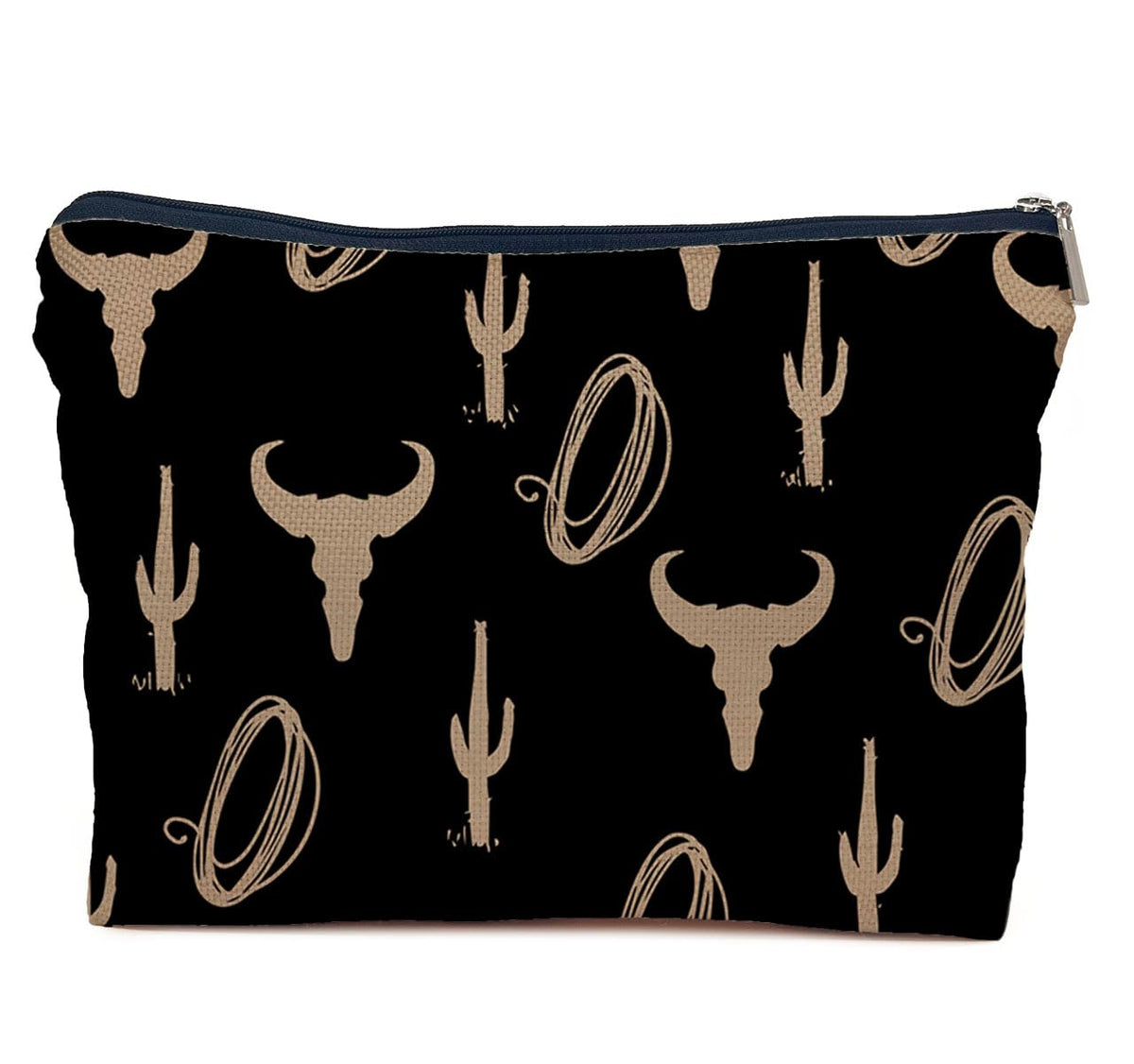IWXYI Retro Western Leopard Cow Skull Howdy Decor Makeup Bag,Vintage Western Cowboy Howdy Women'S Make up Bag Zipper Pouch Travel Toiletry Gifts For Women Teenage Girls Girl