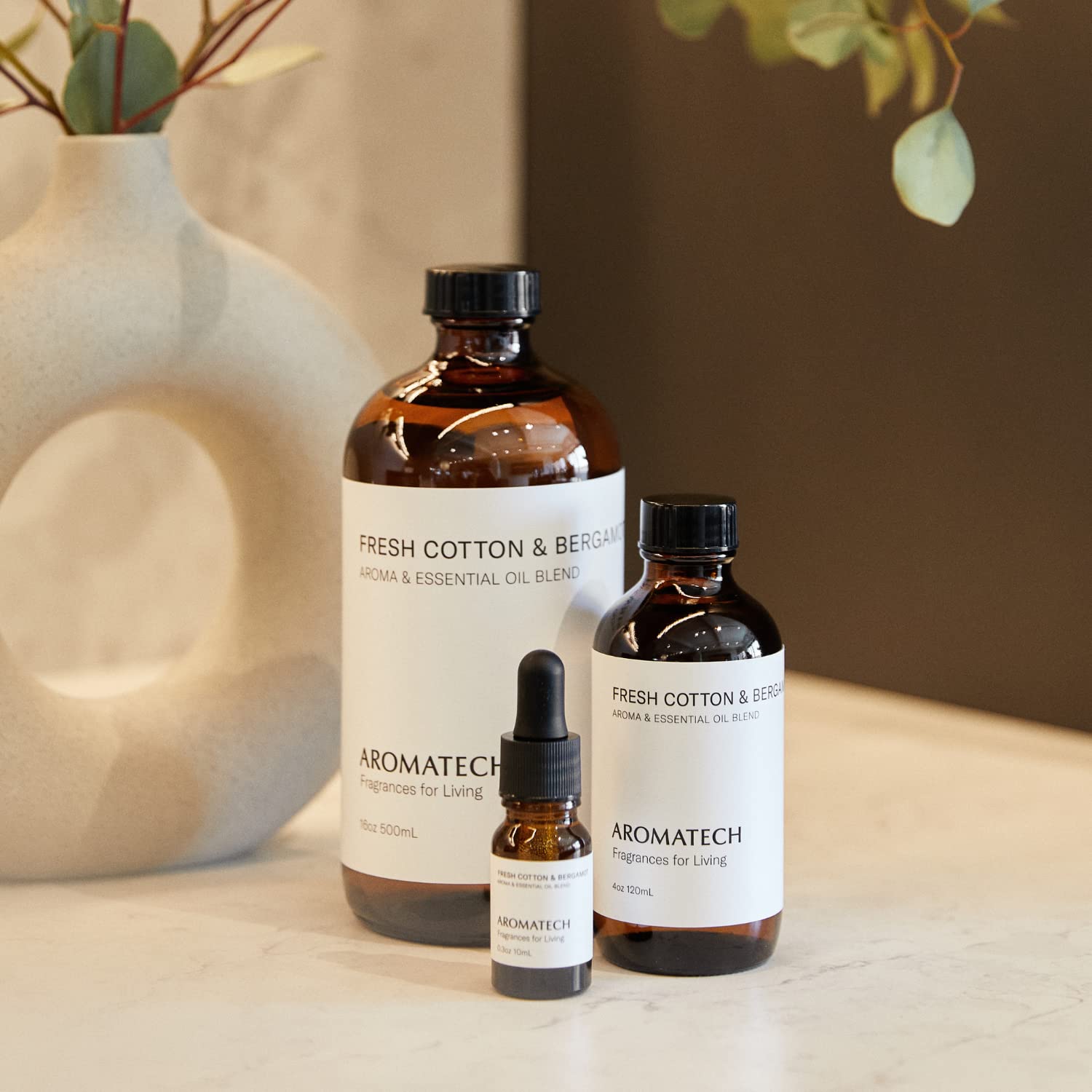 AromaTech Fresh Cotton and Bergamot Essential Oil Blend: Luxury Hotel Inspired Aromatherapy with Bergamot, Fresh Cotton & Sandalwood for Ultrasonic Diffusers & Nebulizers (10 mL)
