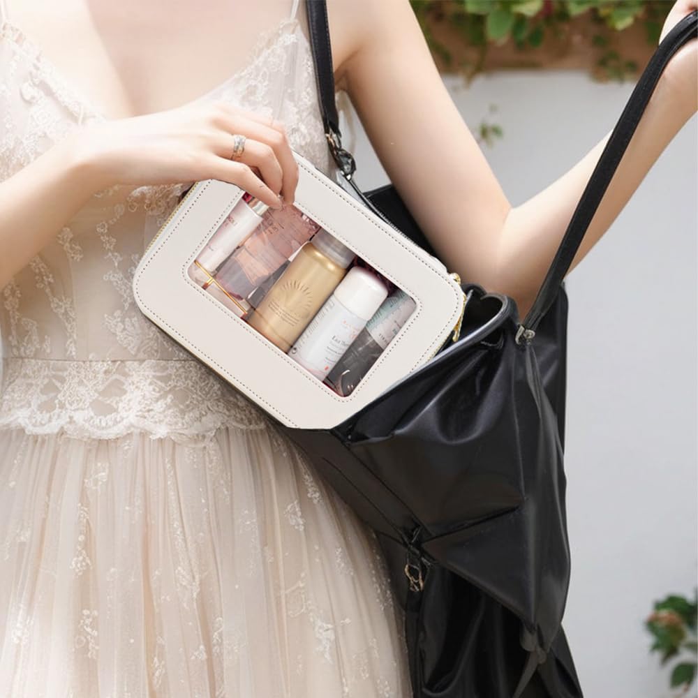 Clear Mahjong Tile Bag, Makeup Bag Set Travel Makeup Case Clear Cosmetic Travel Bag Small Makeup Organizer Mini Make Up Pouch for Purse Waterproof Toiletry Bag Portable Car Essentials Car Organizer