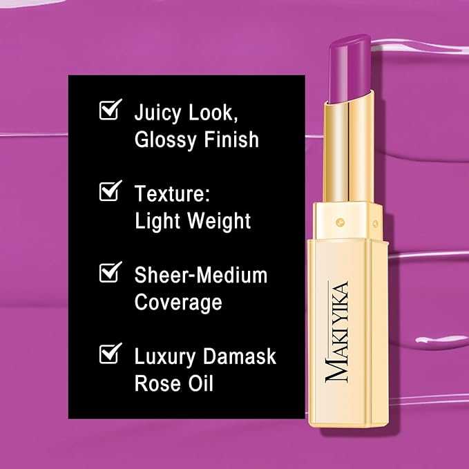 MAKI YIKA 3Pc Moisture Lipsticks for Women Nude Pink Purple Lipstick