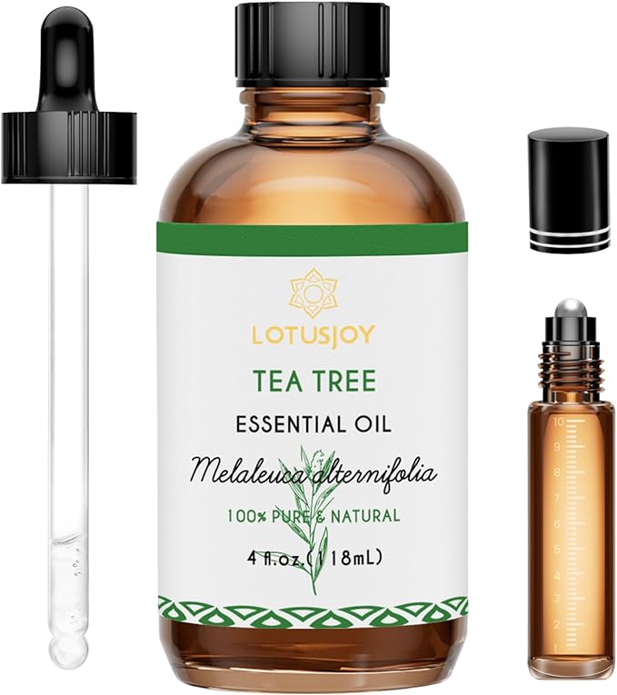 LOTUSJOY Tea Tree Oil for Skin, Hair, Nails, Foot Soak, Spray, 4 Oz