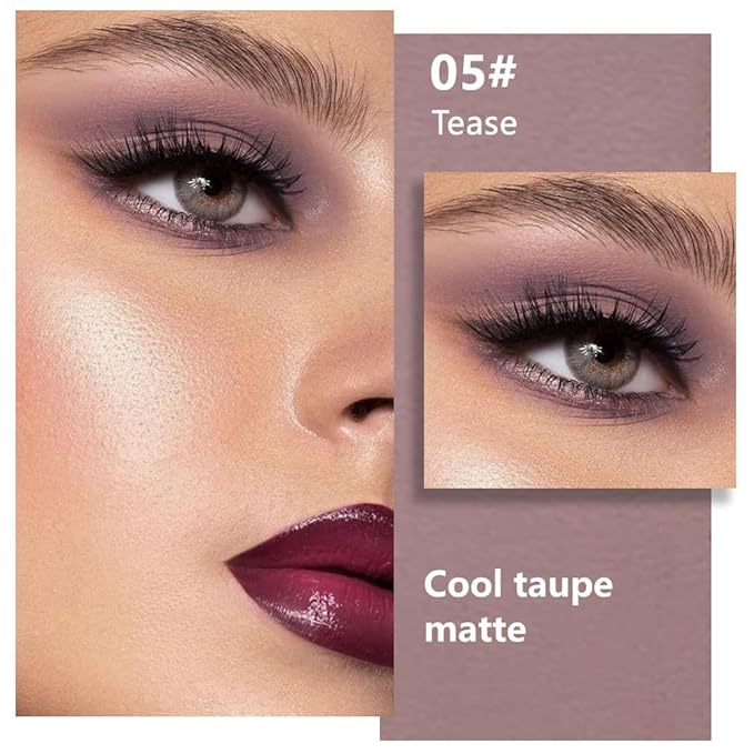 FeiCuiYun Matte Mauve Taupe Eye Shadow Palette Makeup For Older Women, Matte Single Monochrome Eyeshadow, Mini Single Pressed Pigmented Waterproof Sombras Para Ojos, Vegan, Talc, Paraben&Cruelty Free