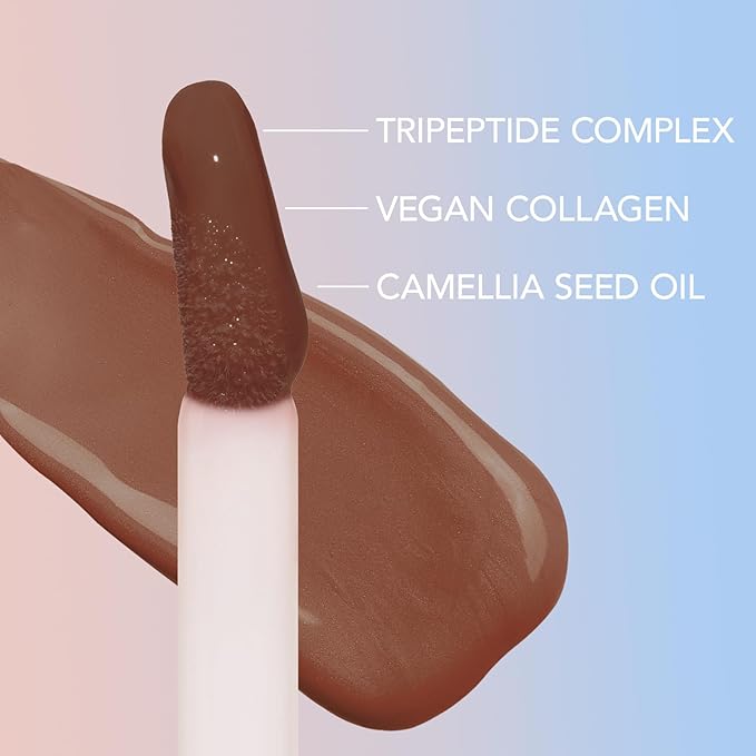 Sacheu Lip Elixir Hydrating Lip Gloss, High-Shine, Chai Macaron