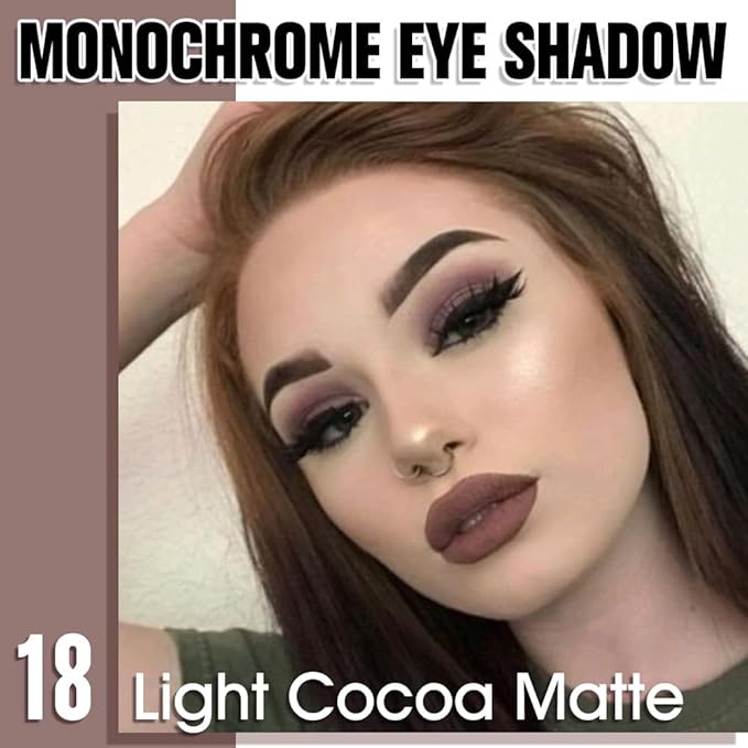 HHLTOH Light Cocoa Matte Eyeshadow, Brown Taupe Coffee Single Eyeshadow Palette Makeup, Neutral Powde Eye Shadow for Mature Skin, Pigmented Waterproof, Vegan & Cruelty-Free, Sombras para Ojos