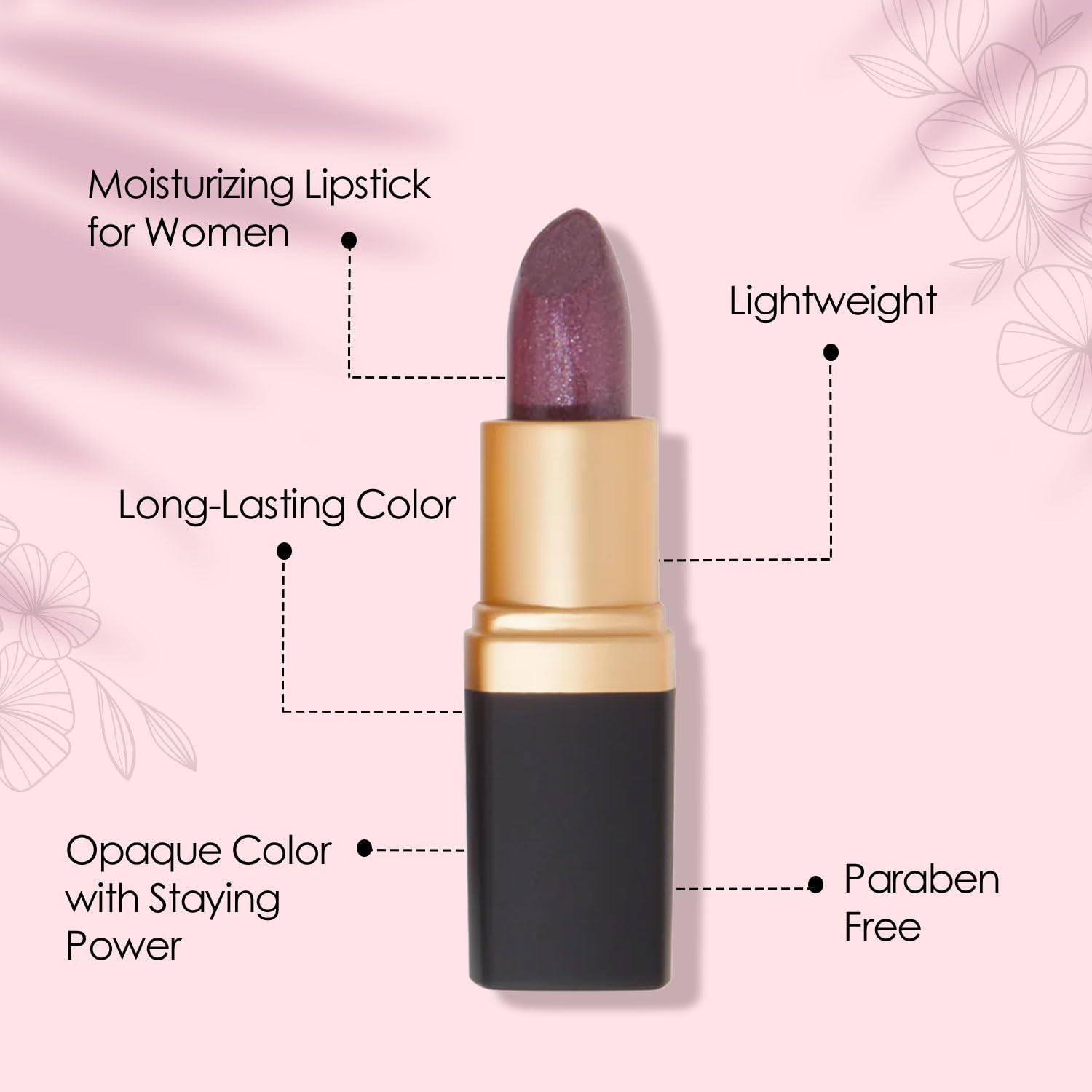 Vera Moore Creme Lipstick, Long Lasting, Lightweight, Moisturizing Opaque Color with Staying Power, Fragrance, and Paraben Free Cosmetics Soft Lipstick (Woodberry)