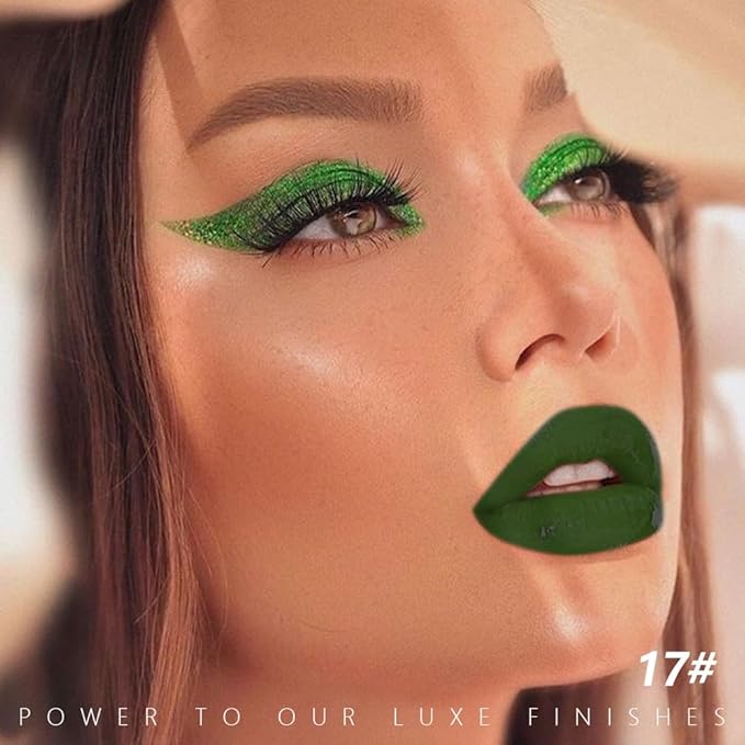 IATMOMOD Neutral Green Cream Matte Lipstick Stick 17#, Longwear Full Coverage Velvet Lip Color, Waterproof Multi-Use Lip & Cheek Makeup for Party & Daily Wear, Labial con color mate para uso diario