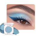HHLTOH Sky Blue Single Metallic Shimmer Eyeshadow Makeup, Neutral Powde Eye Shadow for Women, Sky Blue Metallic Glitter Singles Eyeshadow Palette Pigmented Waterproof, Girls Christmas Eyeshadows Gifts