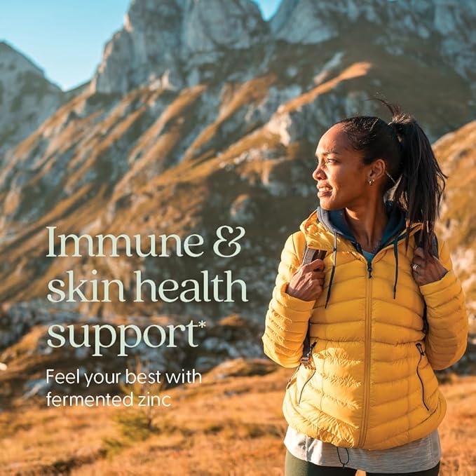 New Chapter Zinc Supplement, Fermented Zinc Complex, ONE Daily for Immune Support + Skin Health, Mineral-Balancing Formula Rich in Copper, Easy to Swallow & Digest, 60 Count (2 Month Supply)