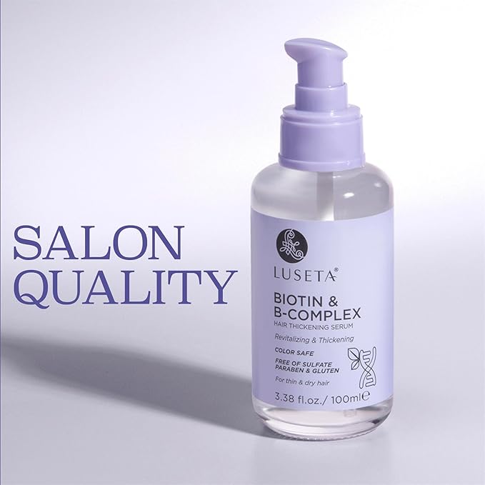 LUSETA Biotin B-Complex Hair Growth Serum for Thin Hair, 3.38 oz