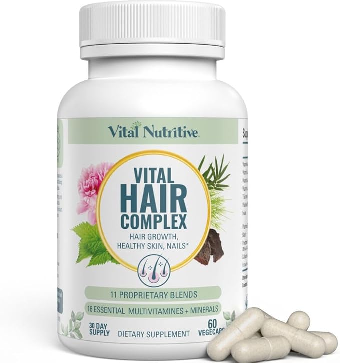VITAL NUTRITIVE Biotin Hair Growth Vitamins - Hair, Skin & Nails Supplement