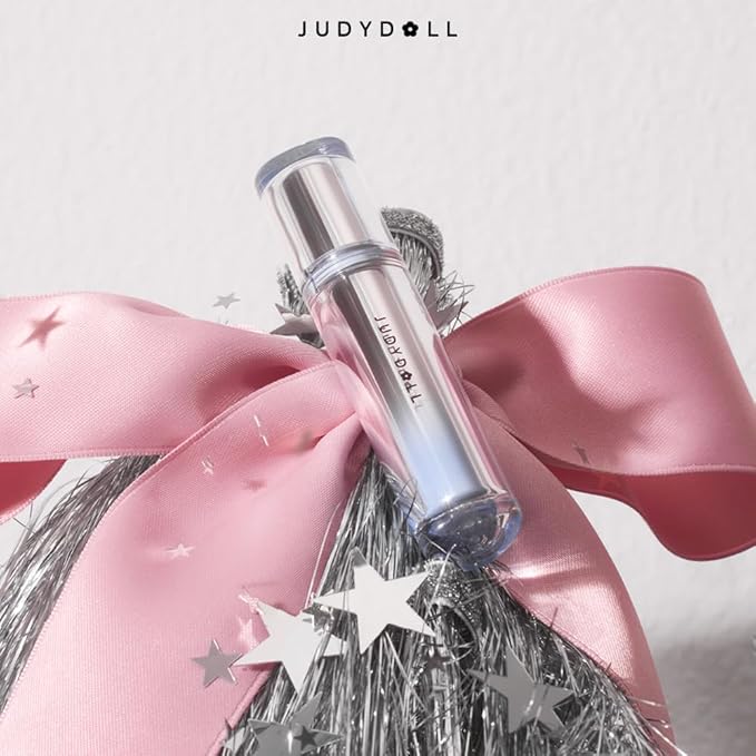 JUDYDOLL Ice Watery Lip Gloss, Moisturizing Liquid Lipstick with Hyaluronic Acid & Collagen, Non-sticky, No transfer Long-lasting Mirror Lip Glazes with Patented Iron Applicator (#02 Candy Strawberry)
