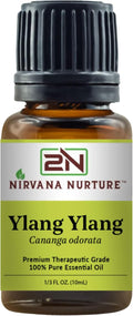 Nirvana Nurture Ylang Ylang Essential Oil, USDA Certified Organic, 100% Pure Undiluted, Aromatherapy Oil for Diffuser, Hair & Skin Care