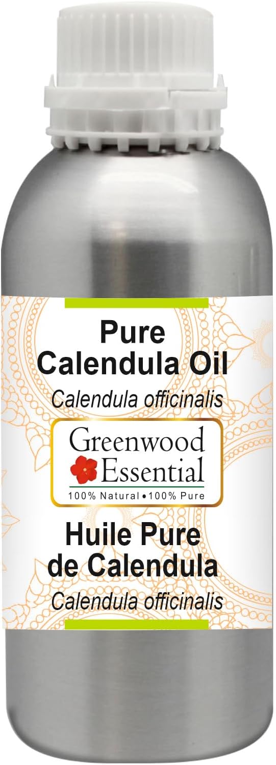 Greenwood Essential Pure Calendula Oil (Calendula officinalis) Premium Therapeutic Grade for Hair, Skin & Aromatherapy 1250ml (42.2 oz)