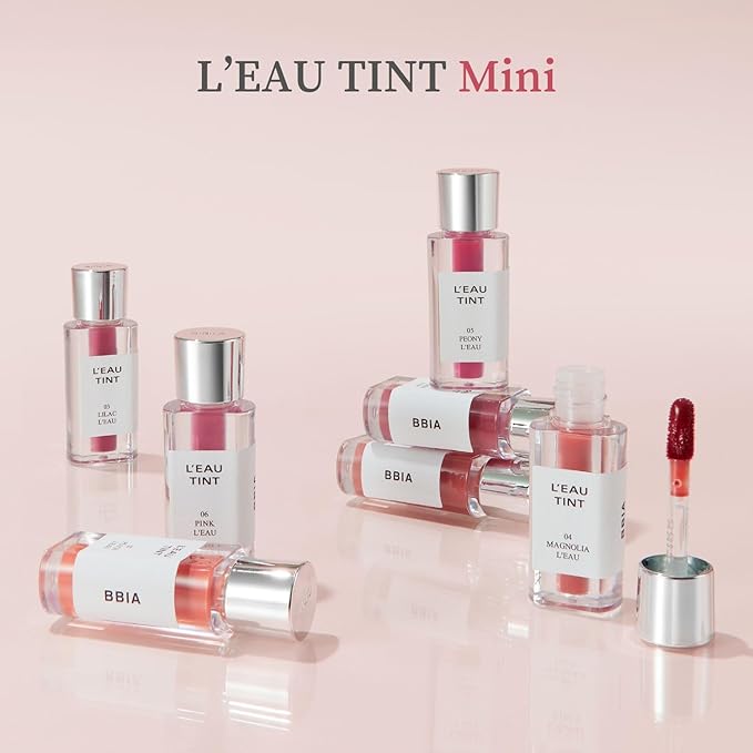 BBIA L’EAU Tint – Glossy & Glow Lip Stain Watery Lip Tint Non-Sticky High Shine Finish Long-lasting Moisturizing Lightweight Natural Daily Use Vegan Korean Makeup (06 PINK L'EAU - MINI)