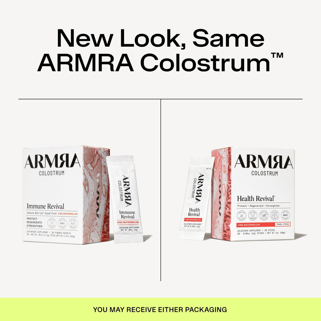 ARMRA Colostrum Powder | Vine Watermelon | Gut Health & Bloating | Skin & Hair | Immunity | Keto, Gluten & Fat-Free | 30 Servings