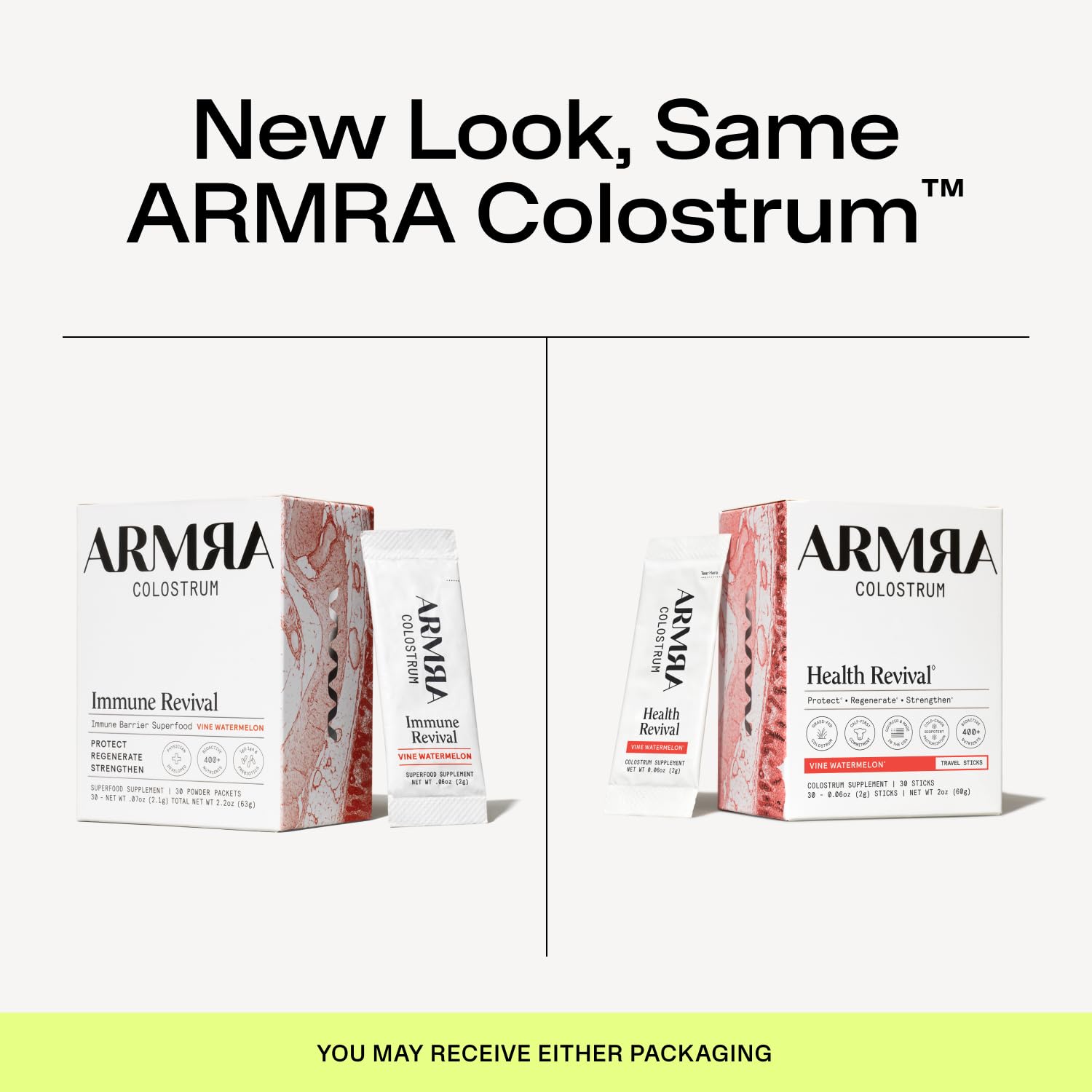ARMRA Colostrum Powder | Vine Watermelon | Gut Health & Bloating | Skin & Hair | Immunity | Keto, Gluten & Fat-Free | 30 Servings