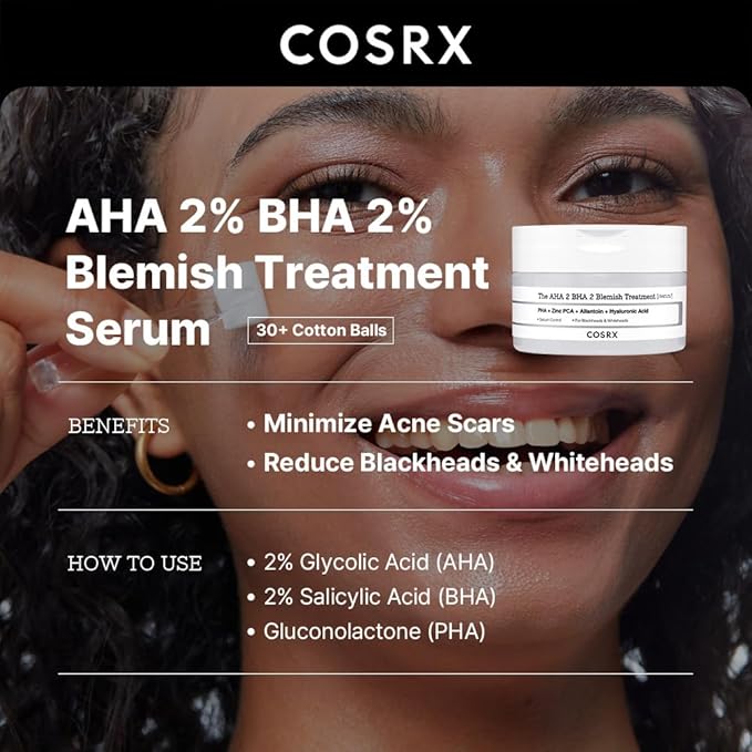 COSRX AHA 2% BHA 2% Blemish Treatment Serum, Quick & Easy Spot Care (50g)
