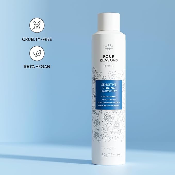No Nothing Strong Hairspray, Fragrance Free, Hypoallergenic, Unscented Hair Spray for Sensitive Scalp, Strong Hold Finishing Control, Clean, Gentle Styling, 7.5 oz