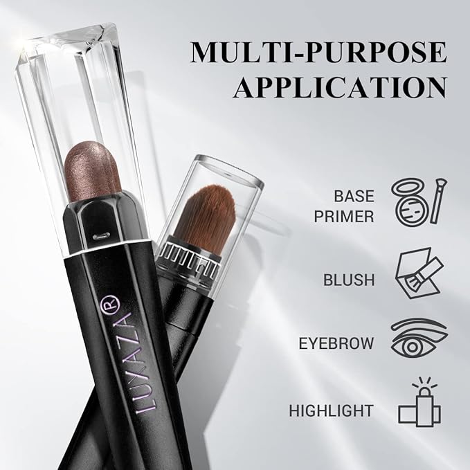 LUXAZA 6PCS Eyeshadow Stick Makeup Sets,Dark Brown Shimmer Eyeshaow Pencil, Long Lasting Metallic Eye Shadow,Eye Brightener Stick Pencil Crayon, A02-Taupe Mauve