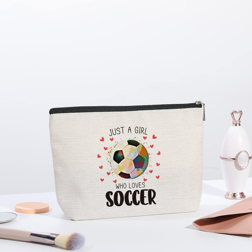 kdxpbpz Soccer Gifts Cosmetic Bag, Soccer Coach Gifts, Team Gift for Lovers Players Fans Birthday Gifts for Women Friend Sister BFF Bestie Her