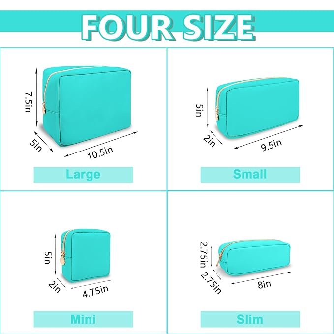 UIXIZQ Mini Makeup Pouch for Purse, Small Cosmetic Bag Pouch Nylon Travel Toiletry Organizers Bag for Women Girls, Cute Zipper Coin Purse Preppy Storage Purse for School Work(Mini-Cotton Candy)