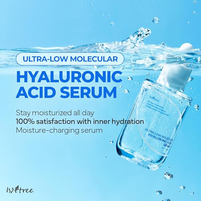 ISNTREE Ultra-Low Molecular Hyaluronic Acid Serum | Korean Face Serum with Hyaluronic Acid | Deep Hydration, Lightweight & Fast-Absorbing, 1.69 fl oz