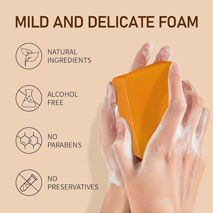AMVital Turmeric Kojic Acid Soap Bars for Face & Body, 4-Pack
