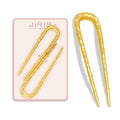 JIRIS 2PCS 3.8Inch French Hair Pins U-Shaped Pins for Women and Girls Fashion Metal Hair Pin French Twist Hair Pins for Buns, Updos,Stylish and Functional(set2-gold)