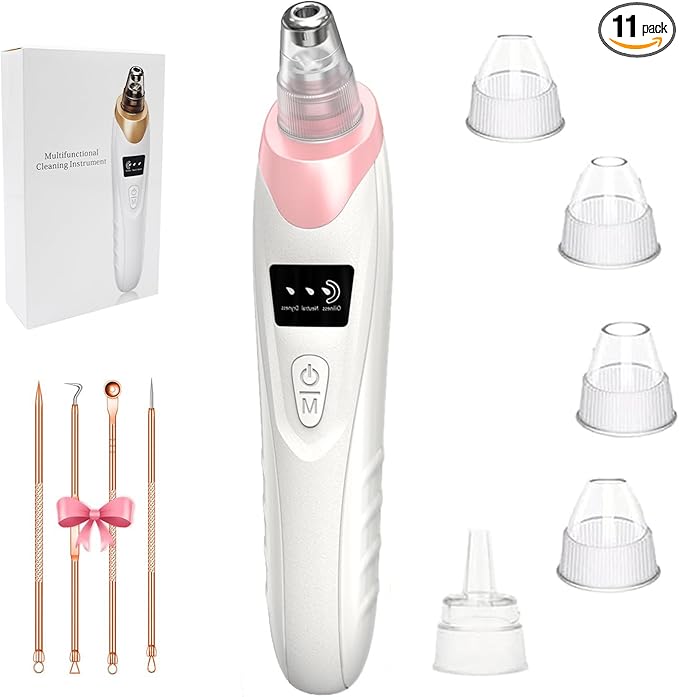 2026 Blackhead Remover Pore Vacuum,Facial Pore Cleaner-5 Suction Power,5 Probes,USB Rechargeable Blackhead Vacuum Kit Electric Pore Vacuum Tool for Adult