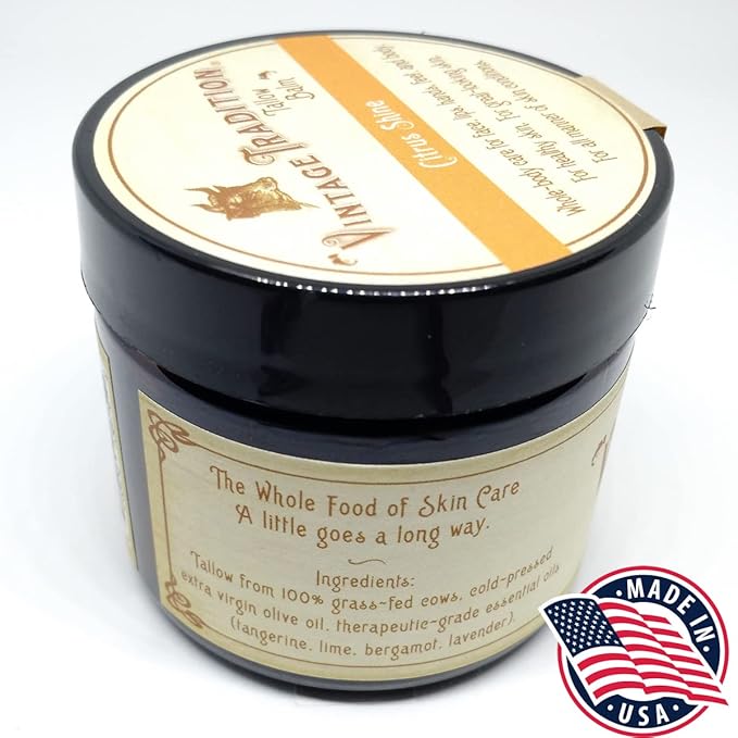 Vintage Tradition Citrus Oil Grass-Fed Tallow Balm | All-Purpose 2 oz