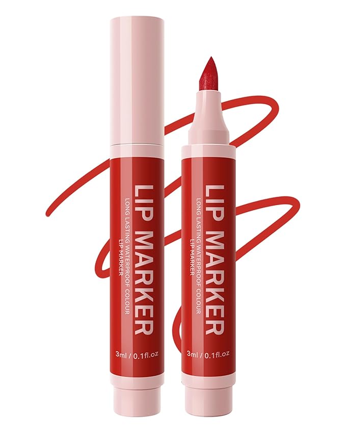 Lip Stain Liner Pen, Ruby Red Lip Tint Stain Liquid Lipstick Waterproof-04