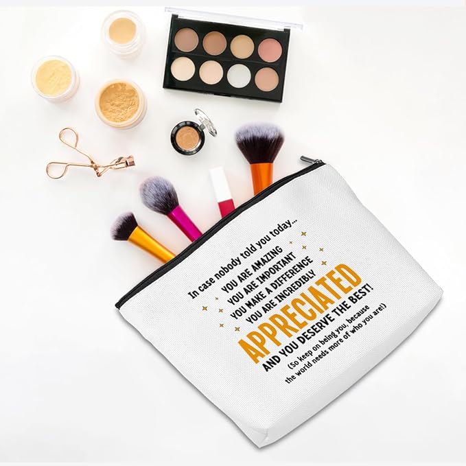 CQM Inspirational Makeup Bag Employee Appreciation Gifts Thank You Gifts Cosmetic Bag Zipper Pouch Cheer Up Encouragement Gifts for Women Coworkers Boss Lady Manager Friend Christmas Birthday Gifts