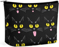 Meaudiwes Travel Cosmetic Bag, Large Makeup Case, Toiletry Bag, Personality Fashion Zipper Cosmetic Case Cool Funny Black Cats