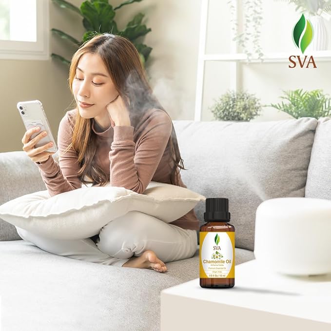 SVA Chamomile Essential Oil in Glass Bottle, 1/3 Fl Oz (10 ml)