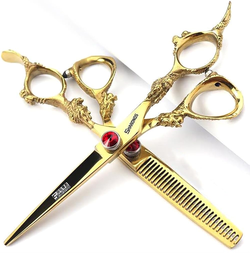Hairdressing Scissors 6/7/8/9 Professional and Efficient Scissors (7-Inch 2-Piece Set-A)