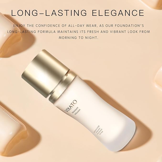 VIXATO Foundation Concealer, 2025 New Full Coverage Moisturizer Liquid Age-Defying Foundations, Hydration Natural Finish & Long Wea for All Skin Types (Dark, One SIze)