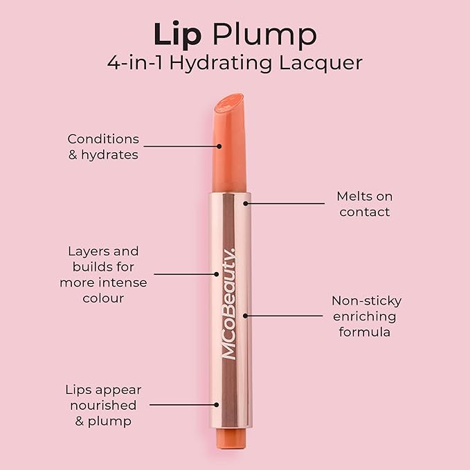 MCoBeauty Lip Plump 4-in-1 Hydrating Lacquer - Luella, Caramel Nude