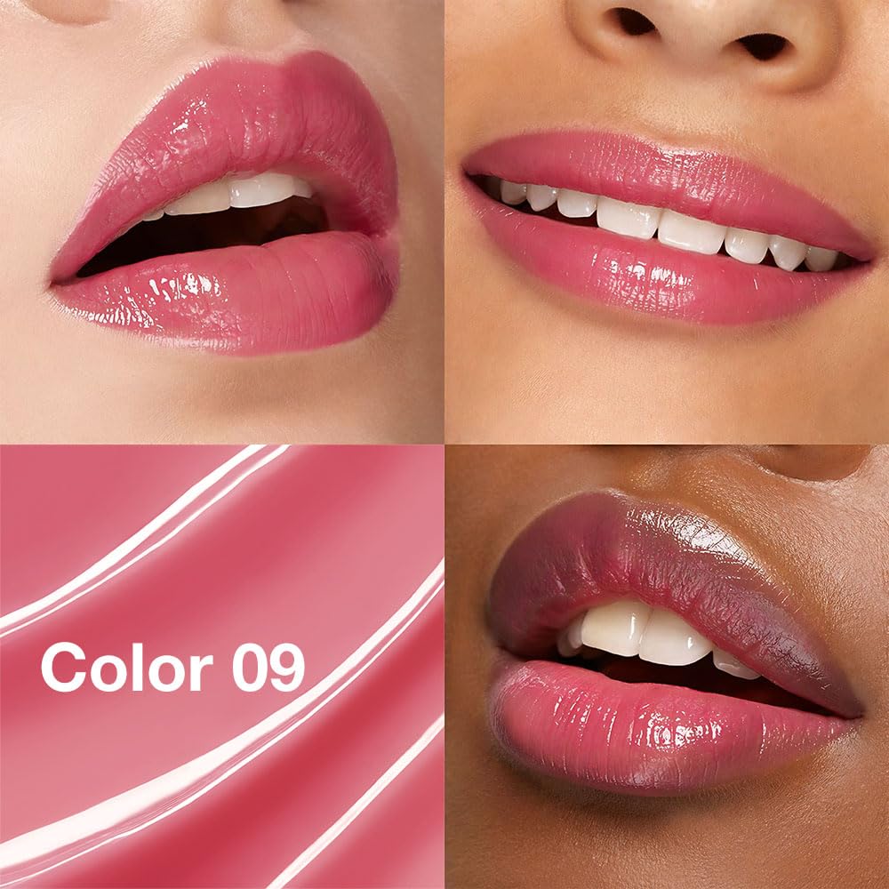HHLTOH 1Pcs Tinted Lip Balm Moisturizing Lipstick – Waterproof Hydrating Matte Lip Balm for Women, Creamy Natural Color Stain for Dry Lips,Soft Matte Finish with Subtle Scent (#09 Peach Pink)